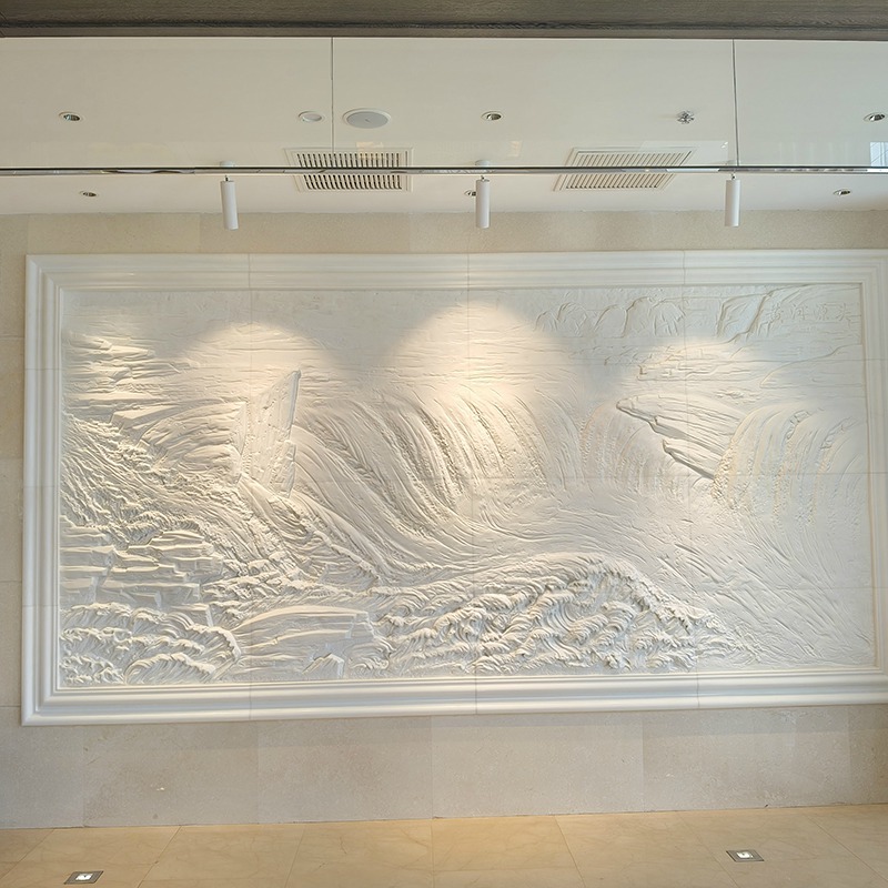 White marble relief