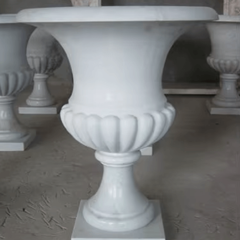 Stone carved flower pot, European style villa courtyard, outdoor square, marble community, flower bed, stone flower pot
