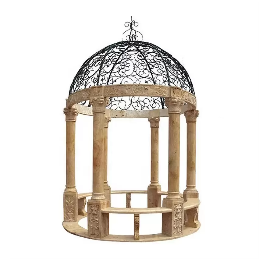 European style stone carved pavilion, Western style garden villa, outdoor stone pavilion, Chinese style iron antique pavilion