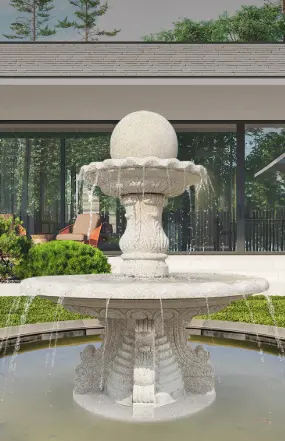 Stone-carved fountain, feng shui ball, water-spraying sculpture, outdoor courtyard garden, artificial rockery, circulating water pool - Image 3