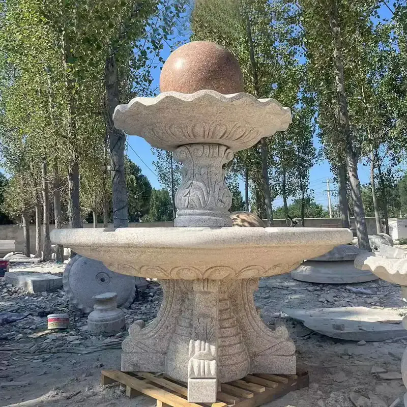 Stone-carved fountain, feng shui ball, water-spraying sculpture, outdoor courtyard garden, artificial rockery, circulating water pool - Image 5