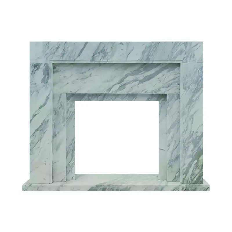 Marble stone-carved fireplace, light luxury and simple home decoration, living room TV cabinet, modern French jazz white fireplace stand. - Image 5
