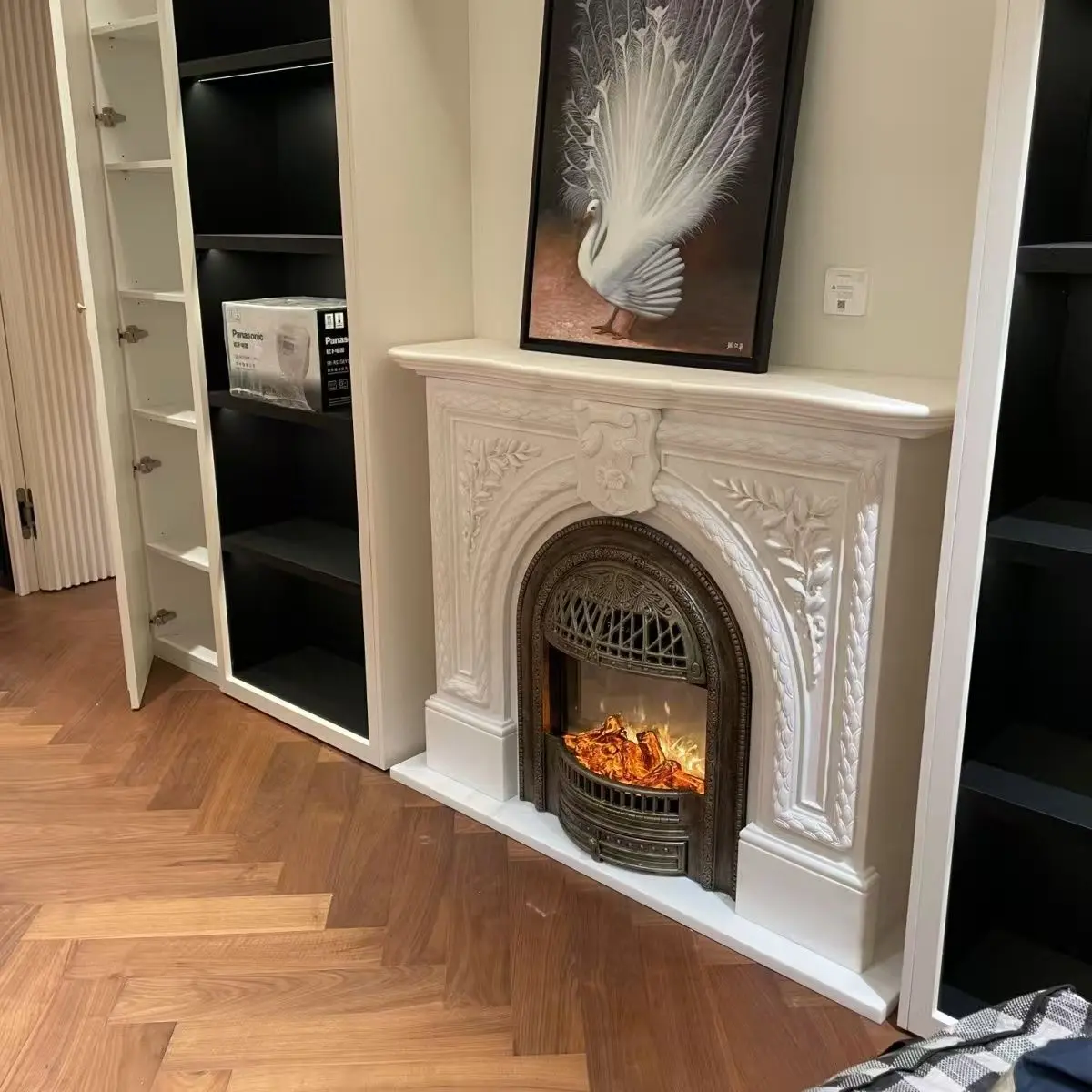 European-style French-style luxury style natural stone marble fireplace luxury Hanbaeju stone sculpture decorative cabinet in stock - Image 3