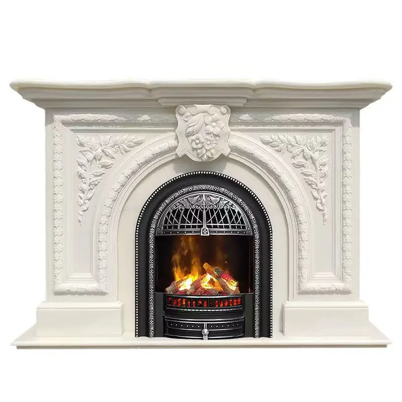 European-style French-style luxury style natural stone marble fireplace luxury Hanbaeju stone sculpture decorative cabinet in stock - Image 5