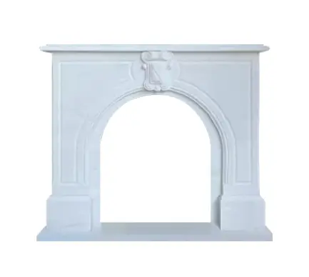 Natural marble fireplace mantel, French retro, simple and modern, light luxury, white marble living room stone fireplace decorative cabinet - Image 7